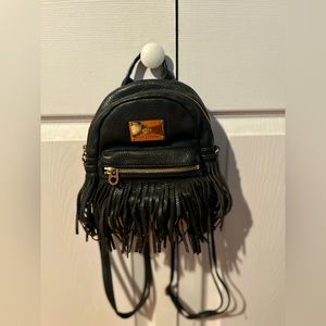 Juicy Couture black leather mini backpack